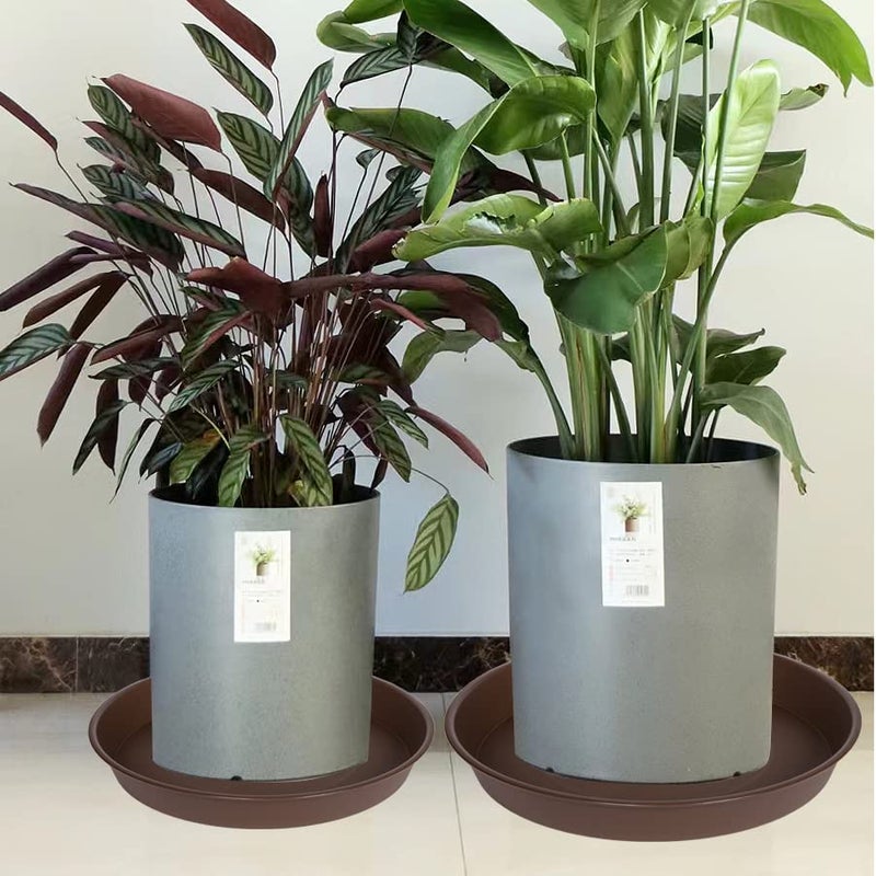 Bleuhome 4 Pack of 16 inch Plant Saucer, Heavy Duty Round Plant Trays for Pots, Bird Bath Bowls, Plastic Plant Water Tray, Flower Plant Saucers for Indoors (16", Chocolate) - Image 3