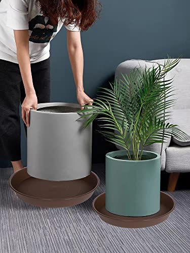 Bleuhome 4 Pack of 16 inch Plant Saucer, Heavy Duty Round Plant Trays for Pots, Bird Bath Bowls, Plastic Plant Water Tray, Flower Plant Saucers for Indoors (16", Chocolate) - Image 4