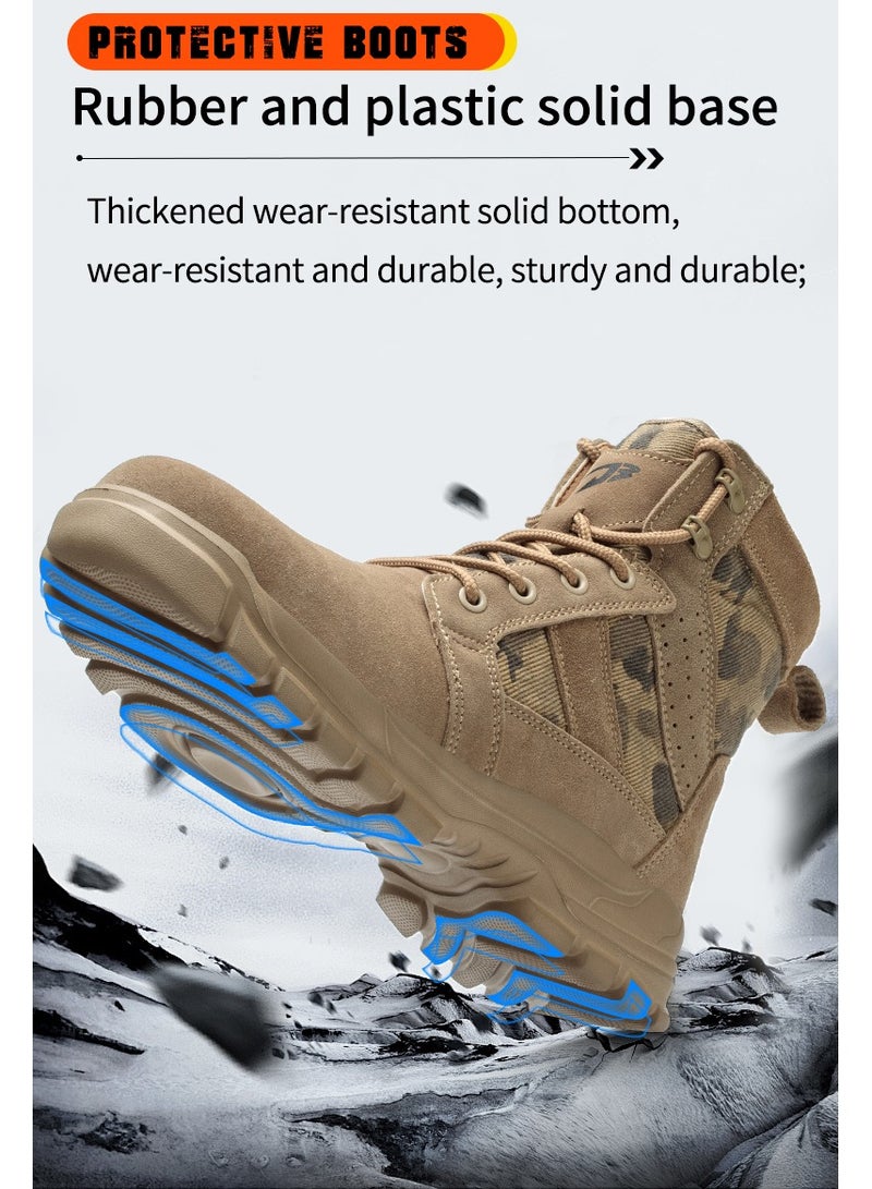 general High-Top Safety Work Shoes for Men - Steel Toe, Puncture & Smash Resistant, Wear-Resistant, Anti-Skid, Air Cushioned Protection Sneakers for Outdoor & Heavy Duty Jobs - Image 5