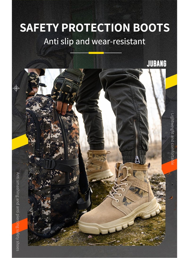 general High-Top Safety Work Shoes for Men - Steel Toe, Puncture & Smash Resistant, Wear-Resistant, Anti-Skid, Air Cushioned Protection Sneakers for Outdoor & Heavy Duty Jobs - Image 2