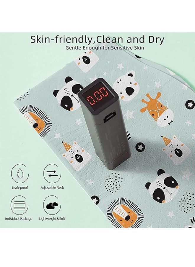 MXN 30 Pcs Baby Disposable Bibs Travel Feeding Bib - Leakproof Liner, Food Catcher Pocket for 6-18 Months Babies Toddlers - Image 5