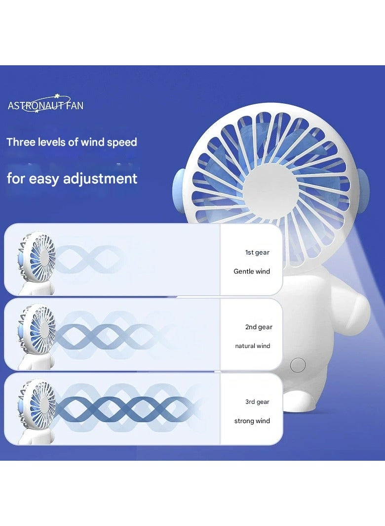 Goolsky Astronaut Mini Fan – USB Rechargeable Portable Pocket Fan, Cute Space Design Quiet Cooling, Travel/Office/Outdoor Use - Image 2