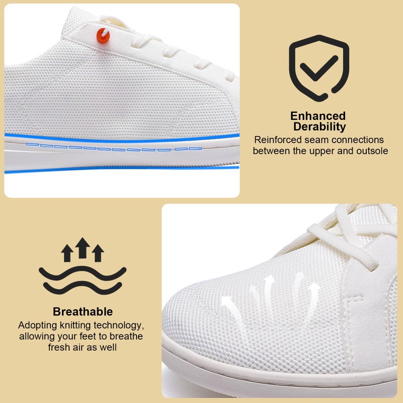 Pulltop Barefoot Wide Toe Box Shoes for Women - Minimalist Barefoot Shoes with | Zero Drop Sole | Extra Wide Slip on Walking Shoes for Women White Size 8 Wide - Image 5