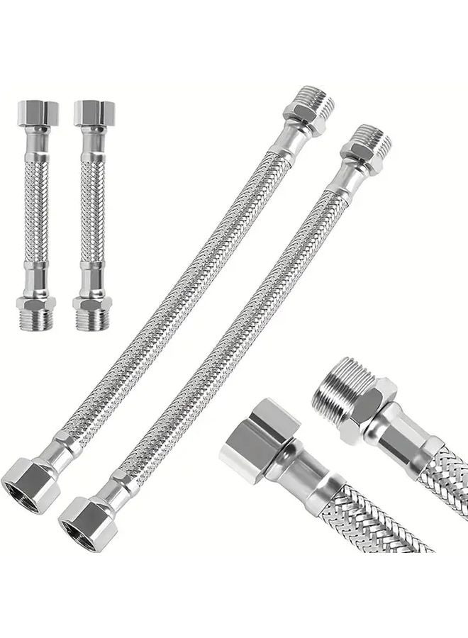 4pcs 3 8 Flexible Extension Hose 20cm 10cm 304 Stainless Steel Water Supply Line - Image 2