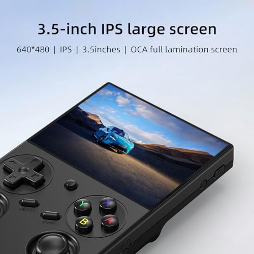 GiipGoop جهاز ألعاب محمول GiipGoop RG35XX Pro - وحدة تحكم ألعاب RG35XXPro الكلاسيكية مع بطاقة ألعاب 64GB تحتوي على 4353 لعبة - وحدة ألعاب فيديو محمولة - أركيد جيب تدعم أكثر من 30 محاكي - واي فاي بلوتوث إخراج HD - أسود - Image 2