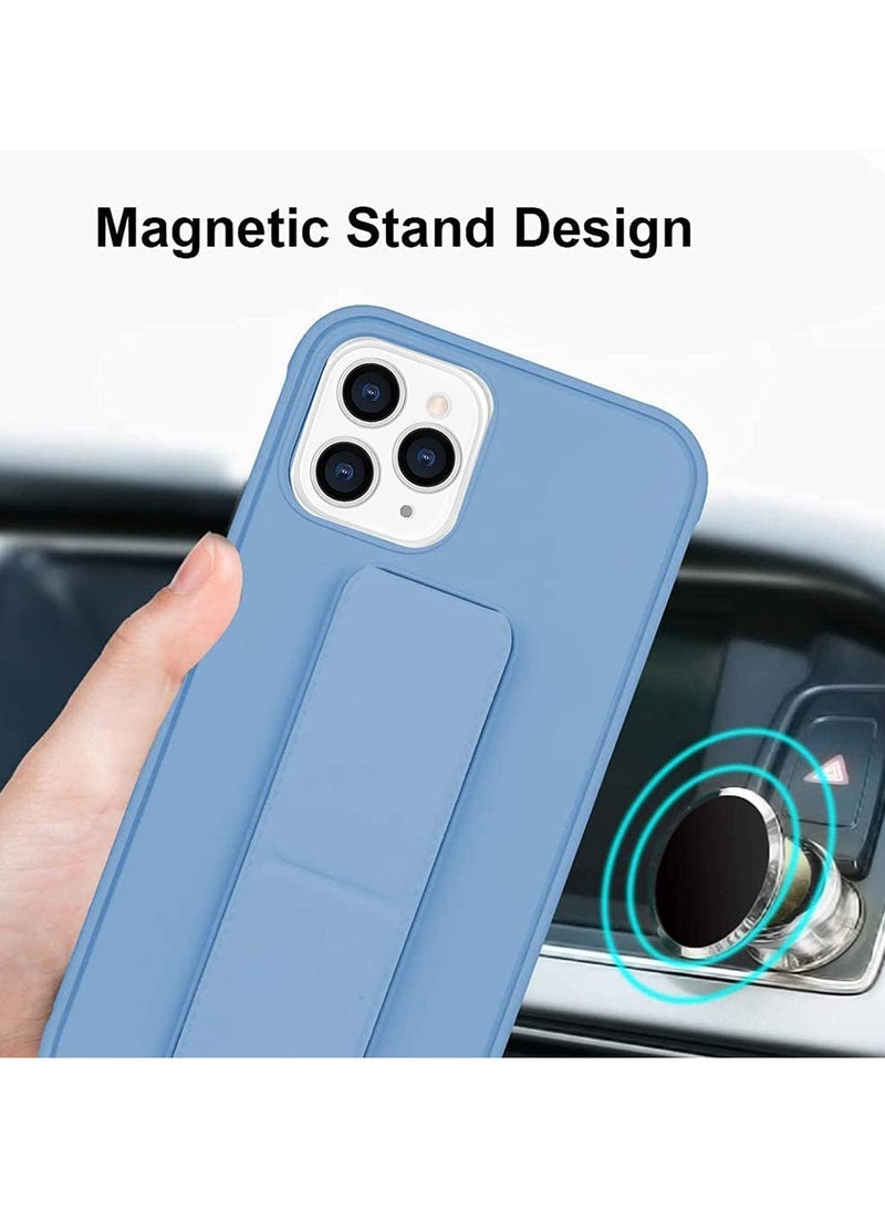 أكاليكس جراب جلدي مع قبضة لهاتف iPhone 14 Pro، غطاء مغناطيسي وحامل وحامل للسيارة، حامل عمودي وأفقي، بدون استخدام اليدين، لهاتف iPhone 14 Pro (أزرق سماوي) - Image 4