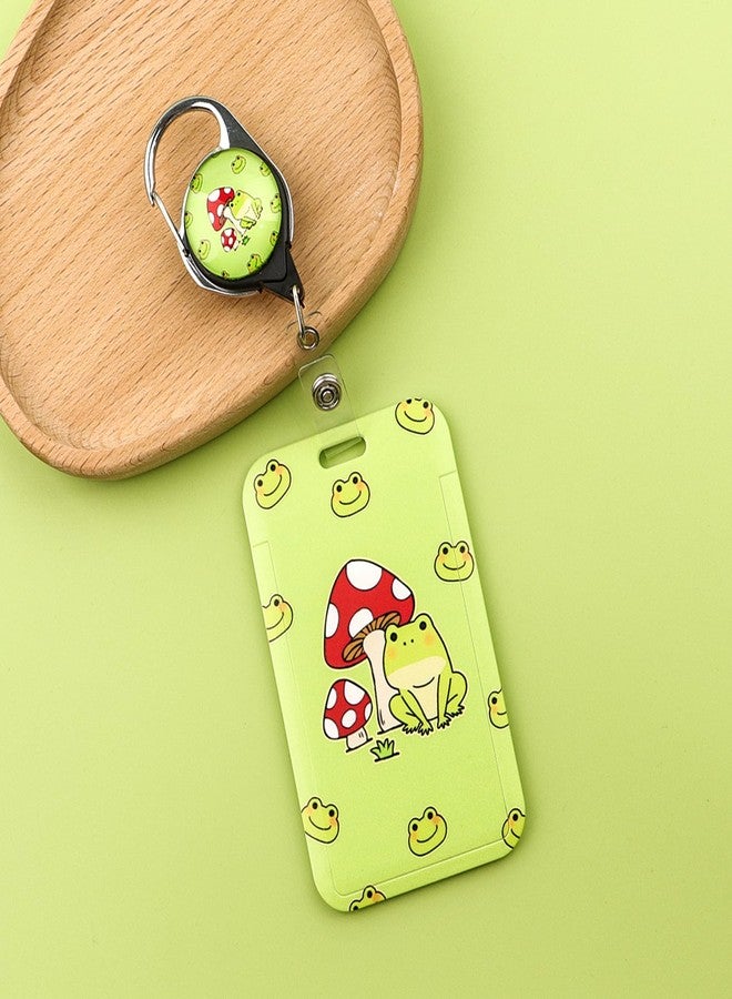 DMLSKY ID Badge Holder Retractable Clip Work Badge Reel Clip for ID Badges Keycard for Nurse Teacher Student Office Womens Id Card Key Holder Retractable Keychain, Cute Frog - Image 5