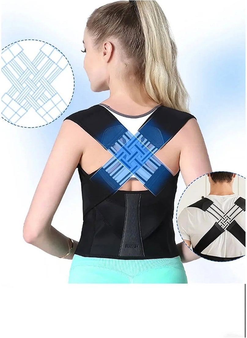 SweetSauna - Medikal Adjustable Back Posture Corrector Back Relaxing Support Belt Preventing Sagging Recovery Upright Posture Back-Waist Corset for Women and Men Upright Posture Athlete Corset - Image 1