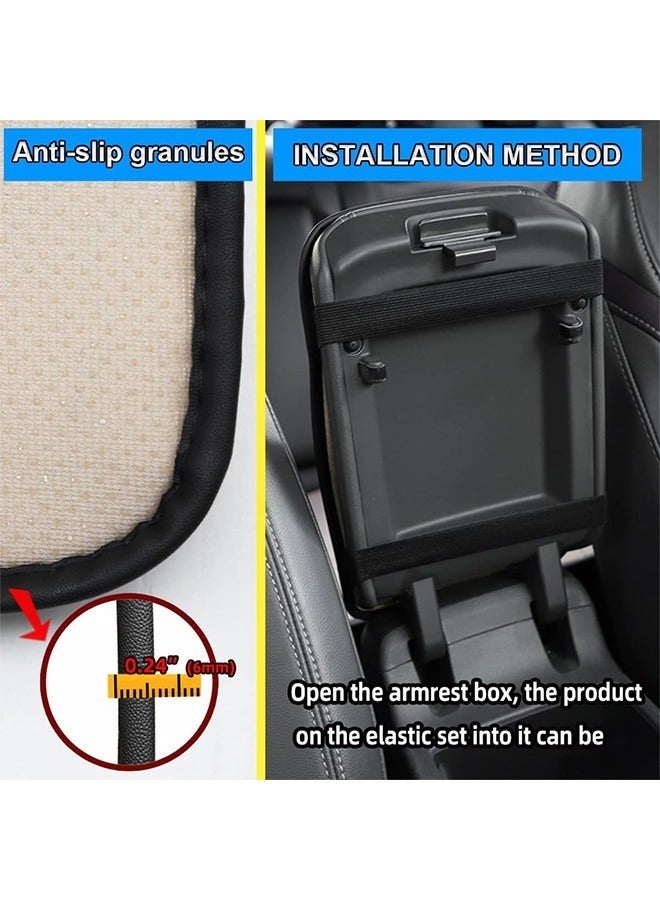 Bukela Bling Leather Car Center Console Cover, Car Center Console Protector With Glossy Crystal Rhinestone, Universal Waterproof Car Armrest Seat Box Cover For Most Car, Vehicles, SUVs, Trucks - Image 5