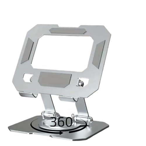 TARAVEE Aluminium Tablet Stand Holder with 360° Rotating Base,Multi Angle Adjustments Compatible for Mobile & iPad Pro 12.9, 11, 10.9, 10.2, Air, Mini, Lenovo Pad All Tab,All Tablets-(P) (Silver) - Image 1