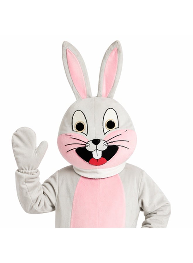 Kids Rabbit Costume Jumpsuit - Grey & Pink Animal Onesie - Sizes 2 to 14 Years - Image 4