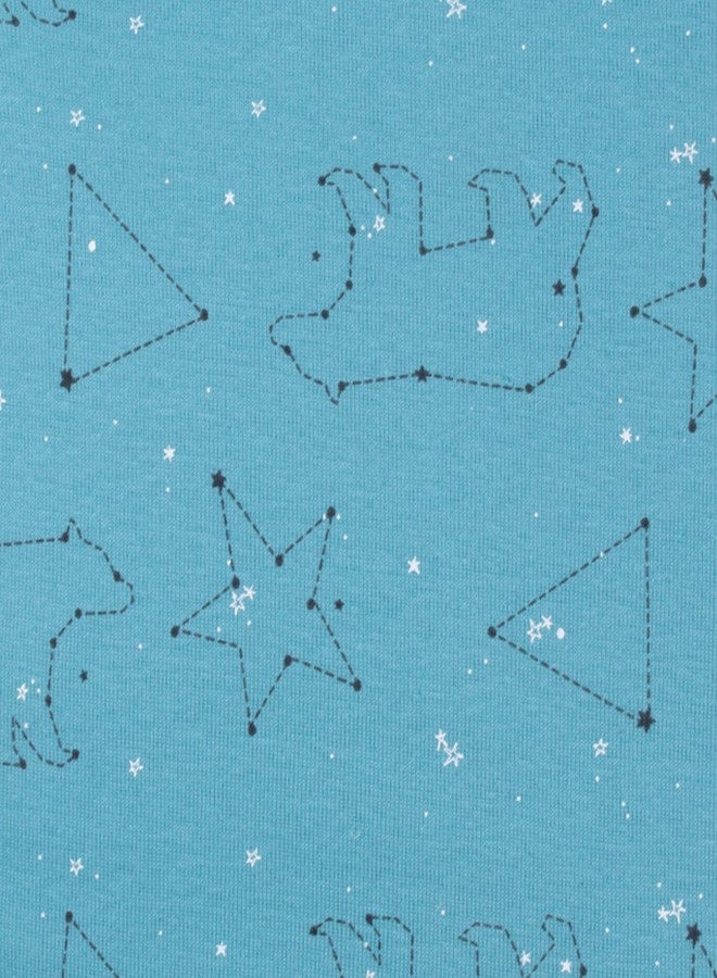 لاماز بدلة أطفال لاماز للأولاد، مصنوعة من قطن طبيعي فائق النعومة، بأكمام طويلة، إغلاق بأزرار كبس، عبوة من 3 قطع، لون أزرق مخضر/نجوم خضراء، مقاس 3 أشهر أمريكي - Image 4