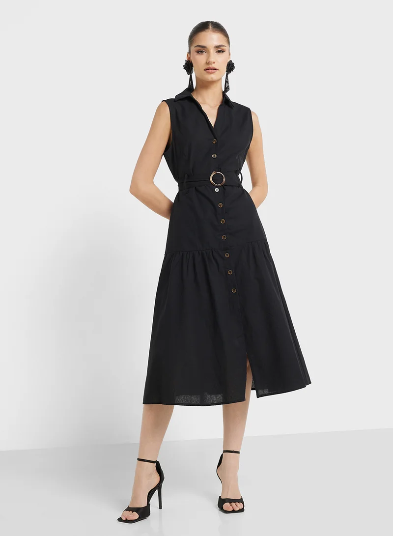 Ginger Belted A-Line Dress