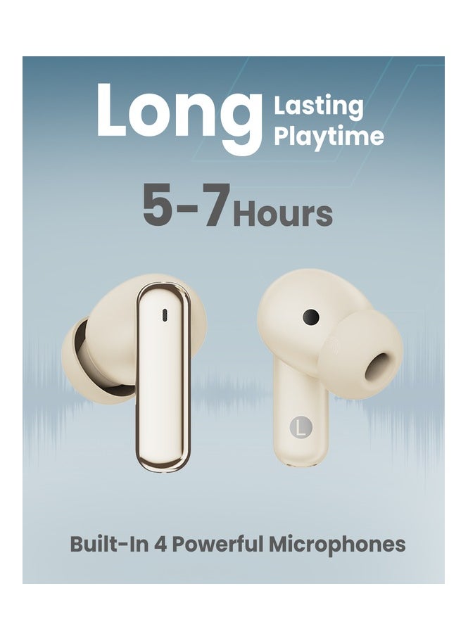 Moxedo Moxedo True Wireless Earbuds S7 Active Noise Cancellation Bluetooth 5.4 300 mAh Charging Case 5.5 Hrs Playing Time with Built-in 4 Powerful Microphones (Gold)  - Image 4