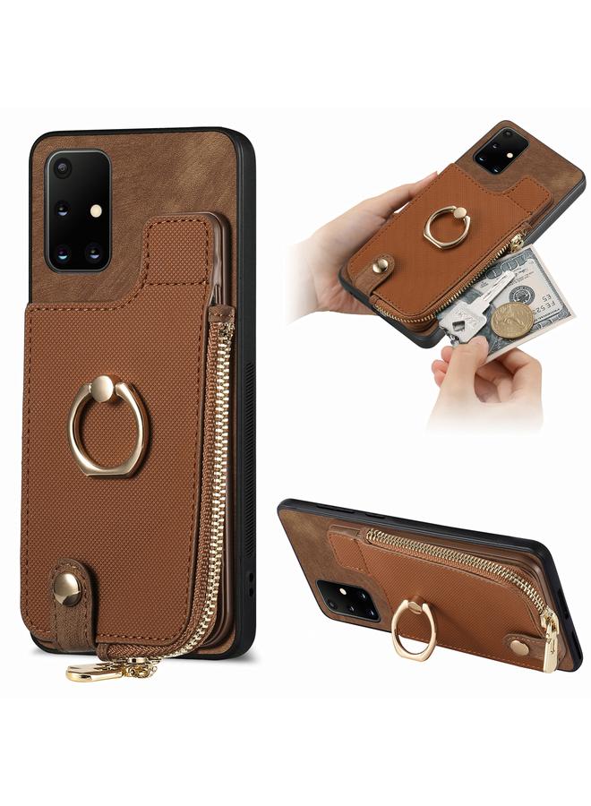 S-TOP Case For Samsung Galaxy A71 5G Cross Leather Ring Vertical Zipper Wallet Back Phone Case - Image 1