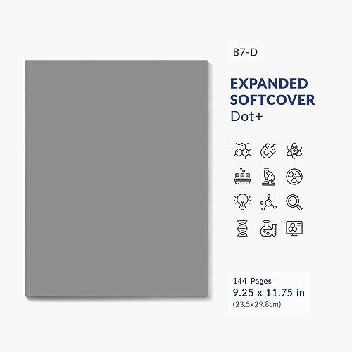 Vela Sciences Advanced B7-D Expanded Softcover Lab Notebook, 9.25 x 11.75 in (23.5 x 30 cm), 144 Pages, Permanent Bound, 70lb Heavyweight Paper (1-Pack, Dot +) - Image 2