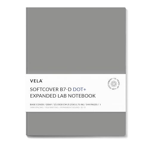 Vela Sciences Advanced B7-D Expanded Softcover Lab Notebook, 9.25 x 11.75 in (23.5 x 30 cm), 144 Pages, Permanent Bound, 70lb Heavyweight Paper (1-Pack, Dot +) - Image 1