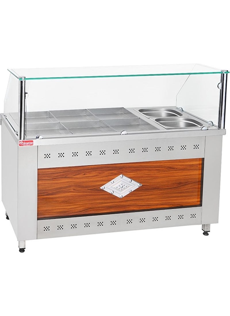 Himaksan Industrial 6+2 Electric 6 Tray 2 Soup Chamber Bain-Marie HMK-BSE6X2 