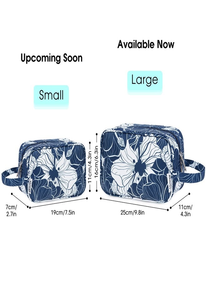 Narwey Toiletry Bag for Men Travel Shaving Dopp Kit Makeup Shower Bag for Women, Blue Lotus - Image 3