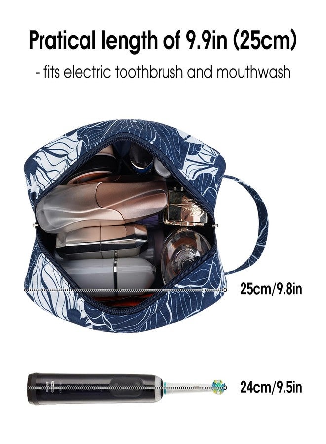 Narwey Toiletry Bag for Men Travel Shaving Dopp Kit Makeup Shower Bag for Women, Blue Lotus - Image 2