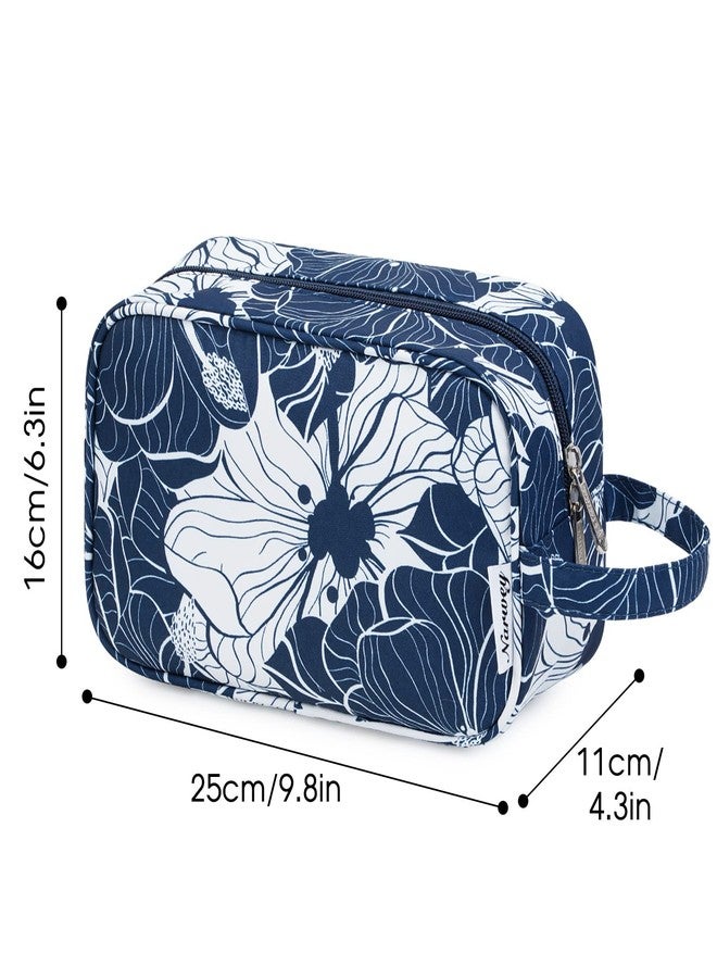 Narwey Toiletry Bag for Men Travel Shaving Dopp Kit Makeup Shower Bag for Women, Blue Lotus - Image 5