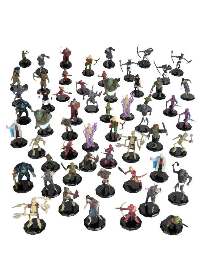Monster Protectors Monster Protectors 56 Fantasy Mini Figures - All Unique Designs - 1" Hex-Sized Compatible with DND Dungeons Dragons, Pathfinder, RPG Tabletop Games - Features Goblins, Orcs, Gnolls, Skeletons & More  - Image 1