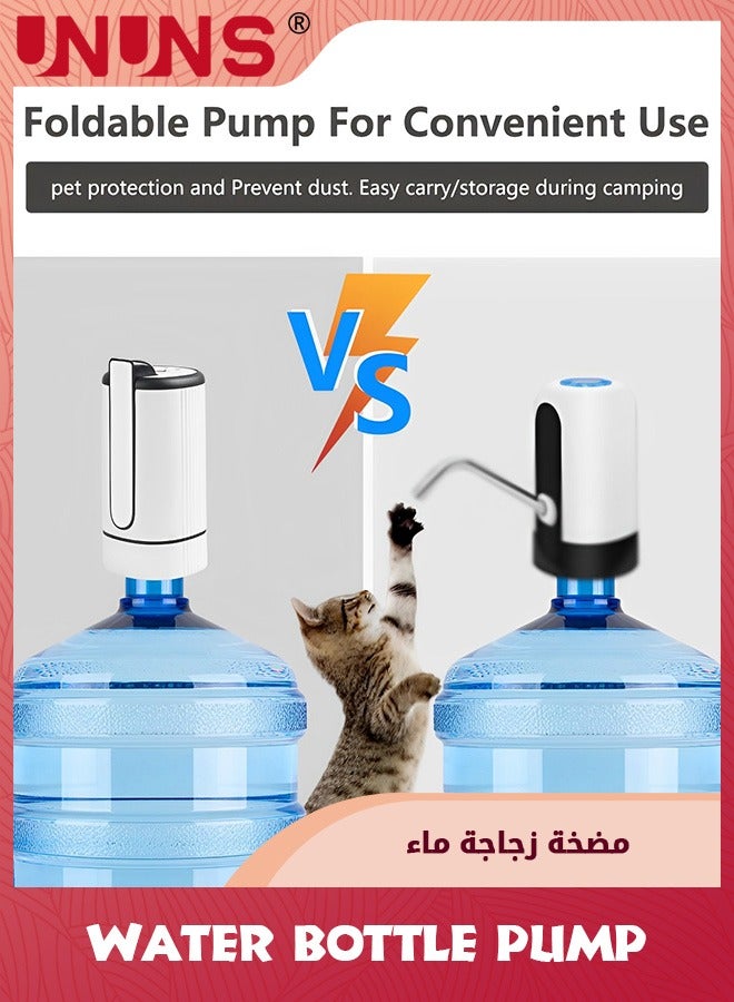 UNUNS موزع مياه الشرب، موزع مياه مبرد، مضخة زجاجات مياه محمولة للتخييم أو العائلة والمكتب، أبيض  - Image 4