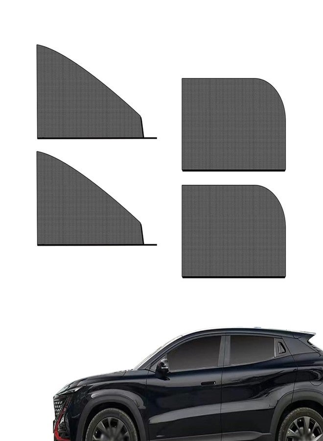 Flygun 4 PCS Car Side Window Sunshades, Thickened Double-Layer Elastic Mesh Design Foldable Sunshades for Front Rear Side Windows, Decorative Accessories, Suitable for Most Cars, SUVs (Black) - Image 1