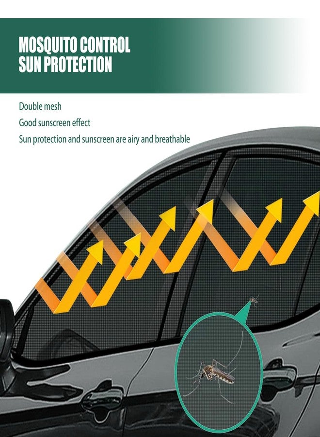 Flygun 4 PCS Car Side Window Sunshades, Thickened Double-Layer Elastic Mesh Design Foldable Sunshades for Front Rear Side Windows, Decorative Accessories, Suitable for Most Cars, SUVs (Black) - Image 4