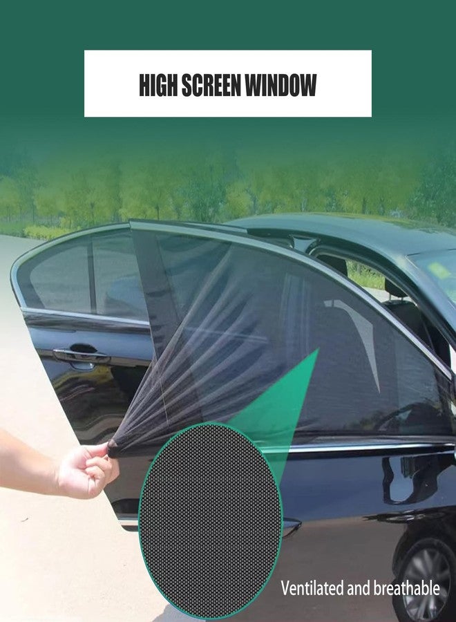Flygun 4 PCS Car Side Window Sunshades, Thickened Double-Layer Elastic Mesh Design Foldable Sunshades for Front Rear Side Windows, Decorative Accessories, Suitable for Most Cars, SUVs (Black) - Image 3