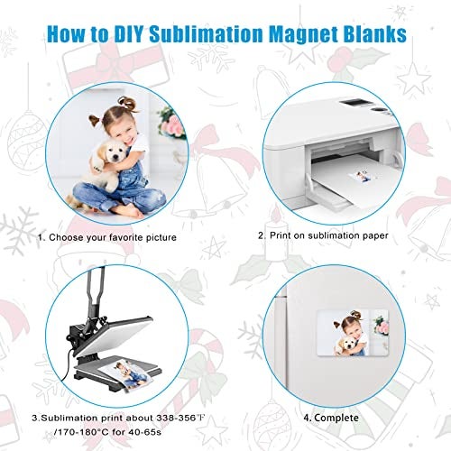 ICOSHOW Sublimation Magnet Blanks 3x3 inch, Sublimation Blank Products, 20Pcs Personalized Sublimation Fridge Refrigerator Magnets for Home Kitchen Office Decorative (Rectangular) - Image 4