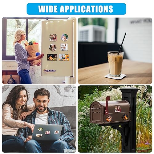ICOSHOW Sublimation Magnet Blanks 3x3 inch, Sublimation Blank Products, 20Pcs Personalized Sublimation Fridge Refrigerator Magnets for Home Kitchen Office Decorative (Rectangular) - Image 5