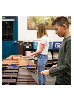 KASTWAVE Blue Hard Yarn Head Keyboard Marimba Mallets, Black Rubber Bell Mallets, Bass Drum Stick Glockenspiel Sticks Xylophone Mallet with Wood Handles for Percussion Instrument(3 Pairs)  - Image 2