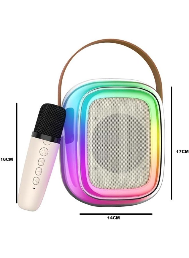 SAFENHAND Portable Bluetooth Karaoke Speaker with Wireless Microphone, LED Lights, Multicolour - Image 5