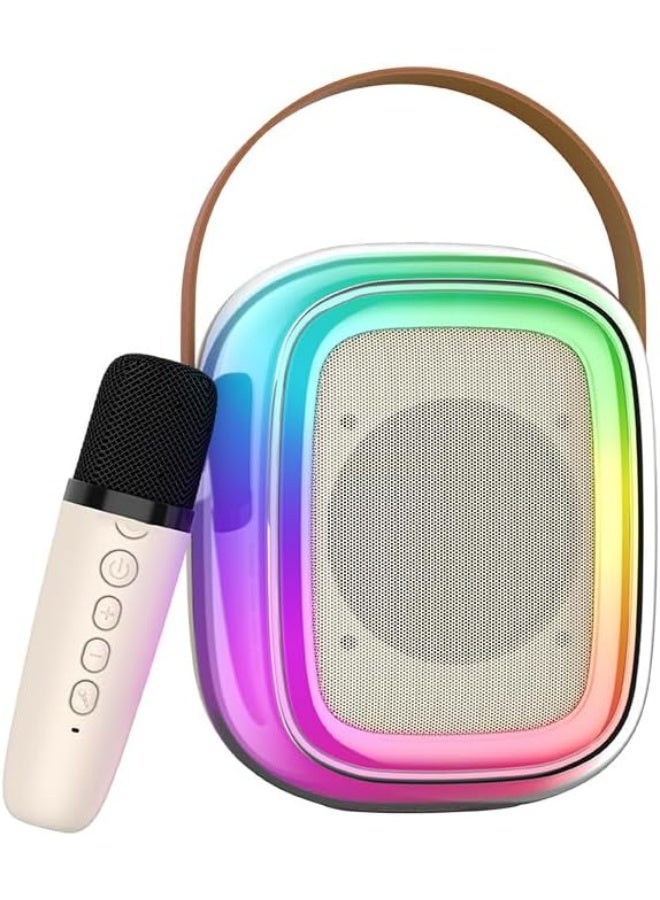 SAFENHAND Portable Bluetooth Karaoke Speaker with Wireless Microphone, LED Lights, Multicolour - Image 1