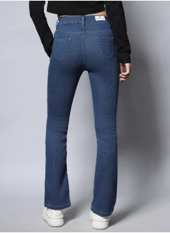HIGH STAR Women Blue Bootcut High-Rise Clean Look Stretchable Jeans  - Image 4