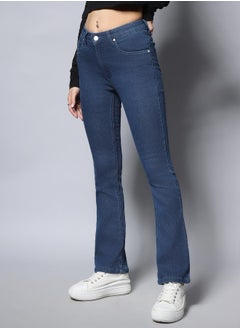 HIGH STAR Women Blue Bootcut High-Rise Clean Look Stretchable Jeans  - Image 5