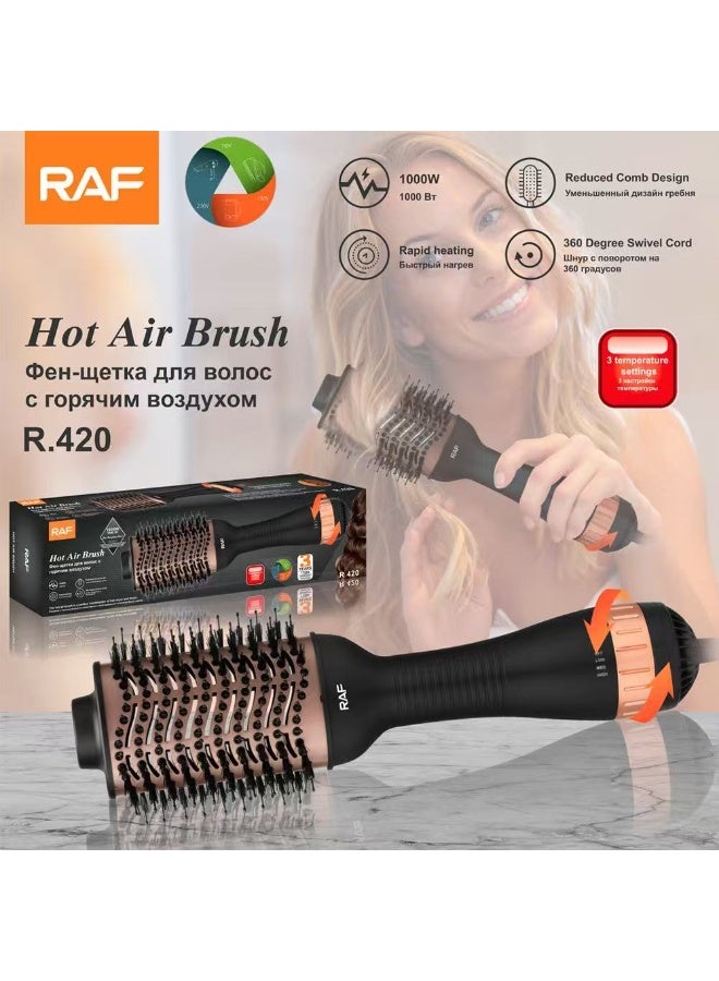 آر إيه أف مجفف شعر كهربائي مزدوج الاستخدام لتصفيف الشعر المستقيم 3 في 1 بمشط هواء ساخن ومكواة تجعيد الشعر الأوتوماتيكية 3 في 1 - Image 1