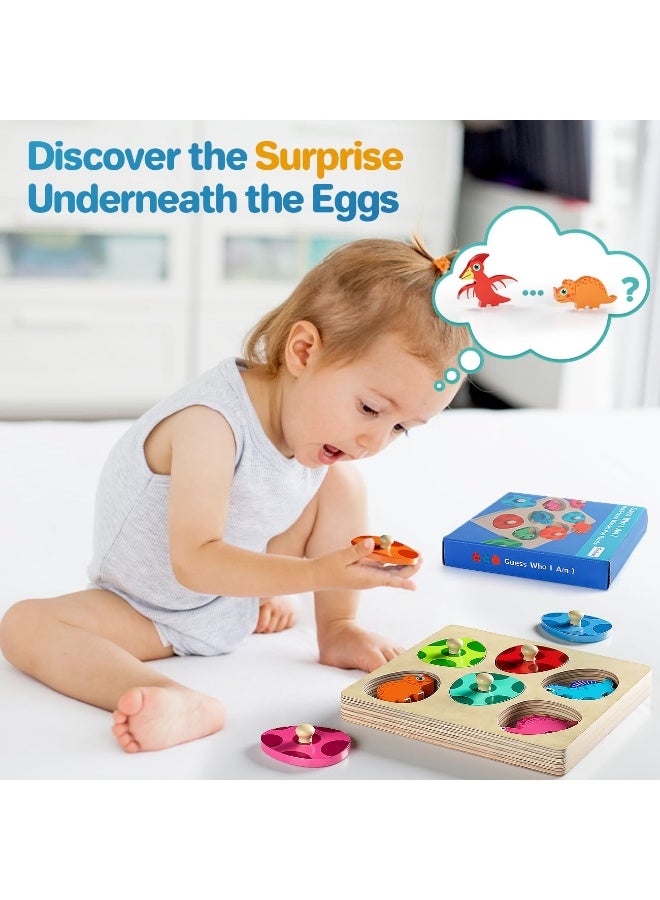 Wooden Puzzles for Toddlers 1-3, Montessori Toys for 1 2 Year Old Boy Birthday Gifts, Dinosaur Matching Eggs Peg Puzzles for Toddlers Age 2-4 Girls - Preschool Learning Activities - Image 2