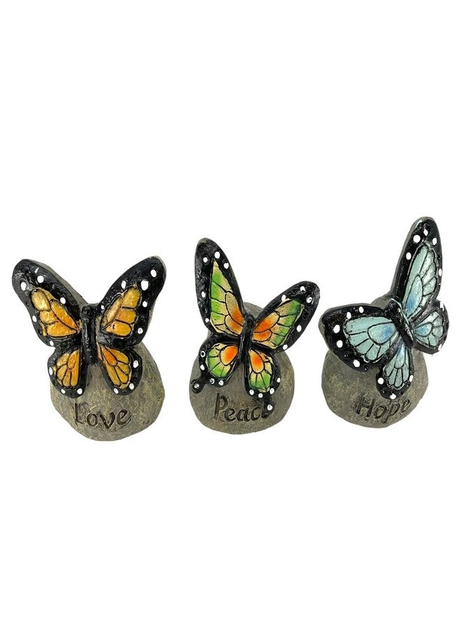 Gerson Spring Butterfly Messages on Stone Decorative Figurines - Set of 3 - Image 2