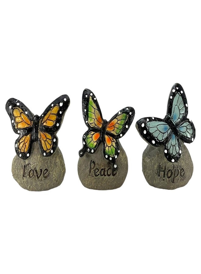 Gerson Spring Butterfly Messages on Stone Decorative Figurines - Set of 3 - Image 1