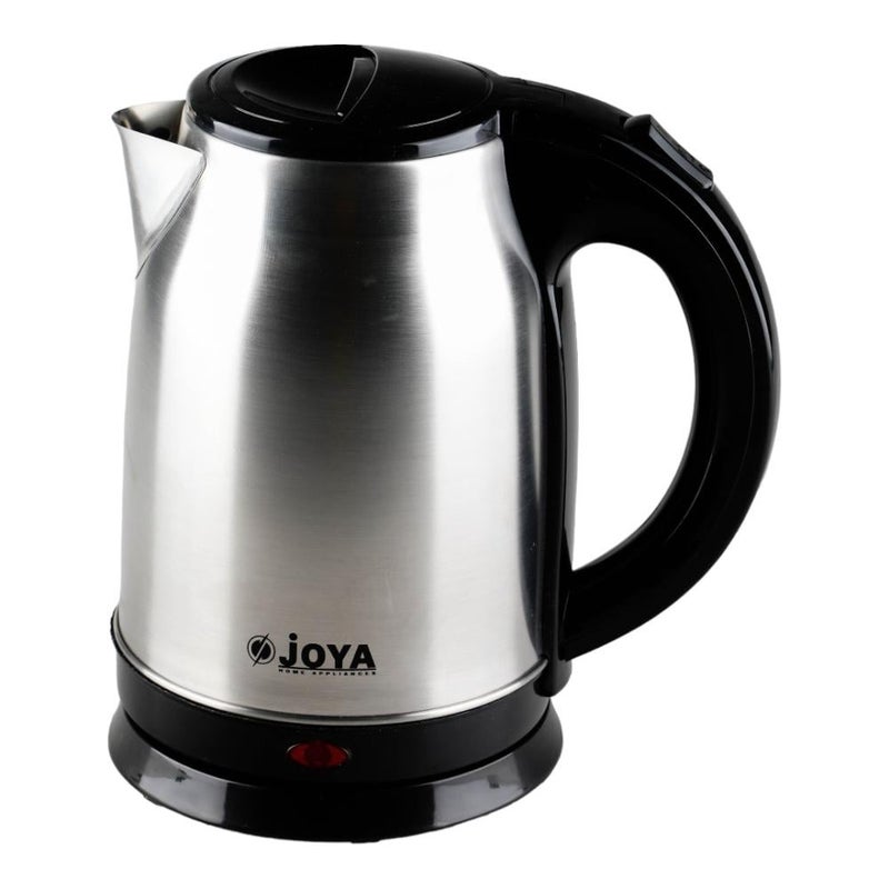 JOYA 1.8 Liter Electric Kettle Silver & Black - Stainless Steel Body with Fast Boiling Function, Premium Kitchen Appliance for Home & Office - Image 1