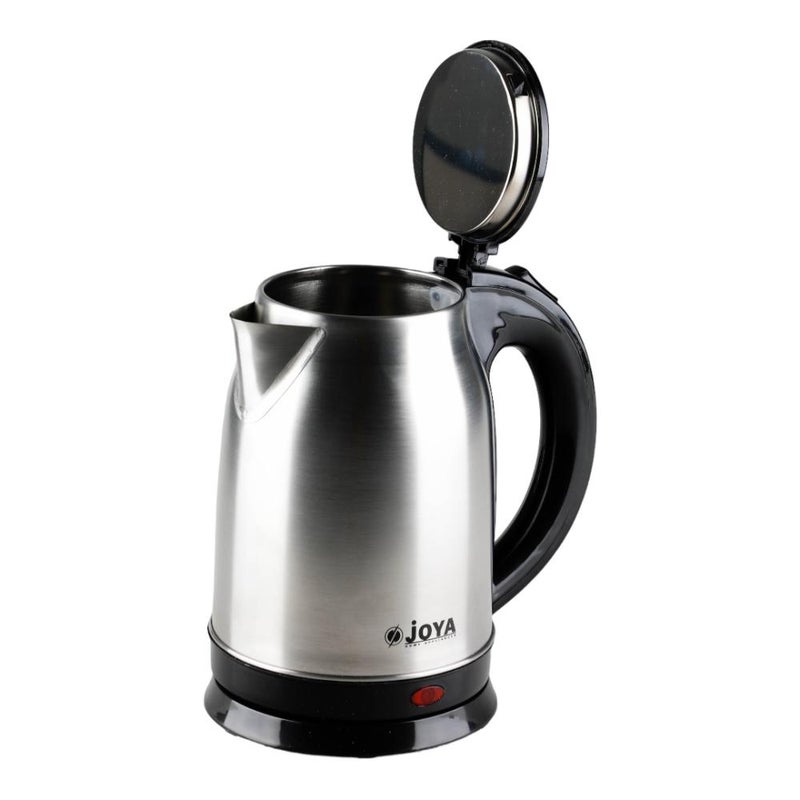 JOYA 1.8 Liter Electric Kettle Silver & Black - Stainless Steel Body with Fast Boiling Function, Premium Kitchen Appliance for Home & Office - Image 3