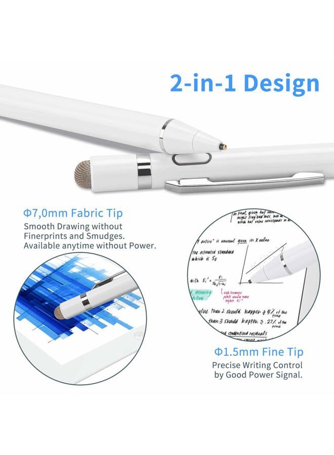 EVACH Stylus for Samsung Galaxy Tab A 10.1/10.5/8 Inch 2019 Pencil, Rechargeable Digital Pencil with 1.5mm Ultra Fine Tip Stylist Pens for Samsung Galaxy Tab A 10.1/10.5/8 Inch 2019,White - Image 3
