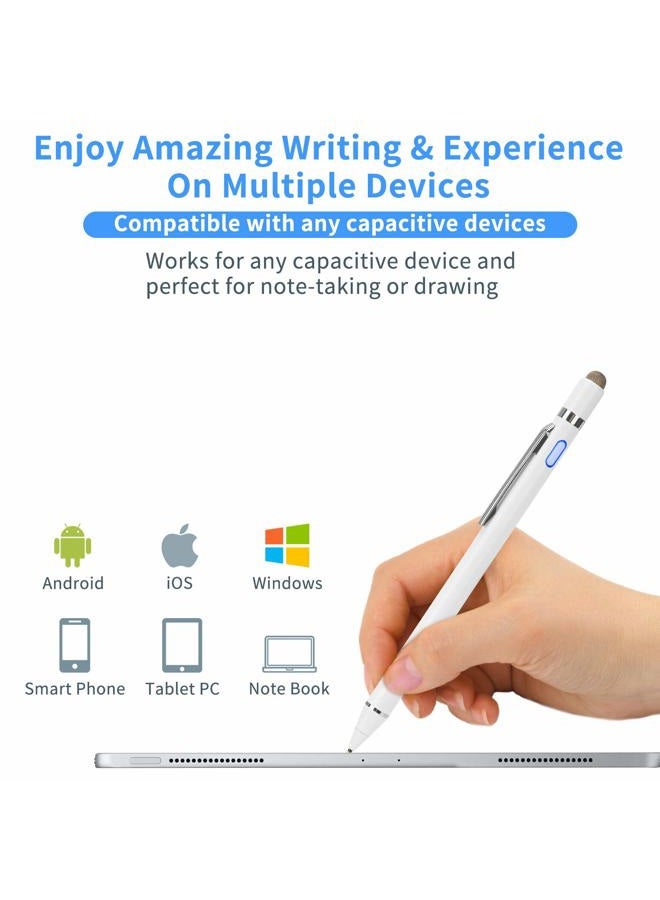 EVACH Stylus for Samsung Galaxy Tab A 10.1/10.5/8 Inch 2019 Pencil, Rechargeable Digital Pencil with 1.5mm Ultra Fine Tip Stylist Pens for Samsung Galaxy Tab A 10.1/10.5/8 Inch 2019,White - Image 2