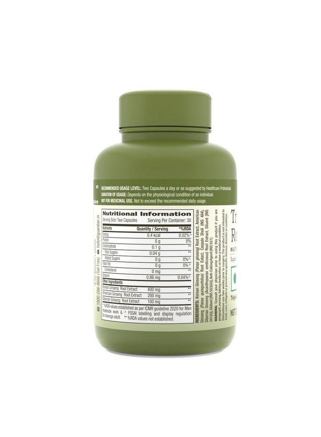 GNC GNC Herbal Plus Triple Ginseng with Korean, American & Siberian Ginseng | 60 Capsules | 700mg | Enhances Immunity | Boosts Strength & Stamina | Improves Alertness & Concentration | Formulated in USA - Image 5