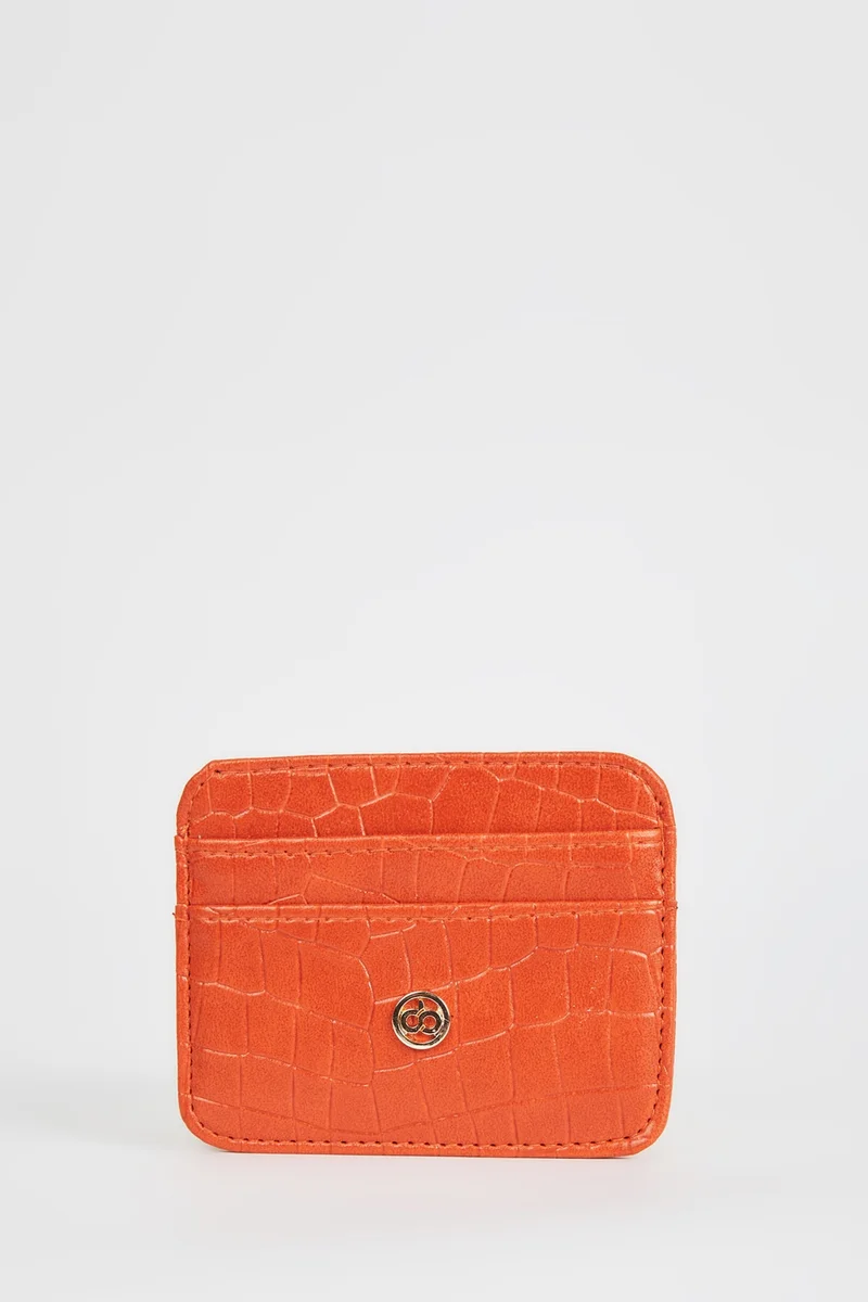 Women's Faux Leather Croco Card Holder