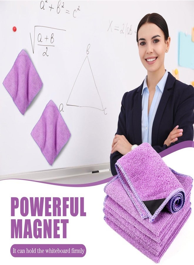 زوبيل مجموعة من 8 قطع من قماش تنظيف السبورة البيضاء من زوبيل، مصنوعة من الألياف الدقيقة، قابلة للغسل، قابلة للمسح الجاف، مناسبة للمنزل والمكتب، 10 × 9.25 بوصة (أرجواني) - Image 2