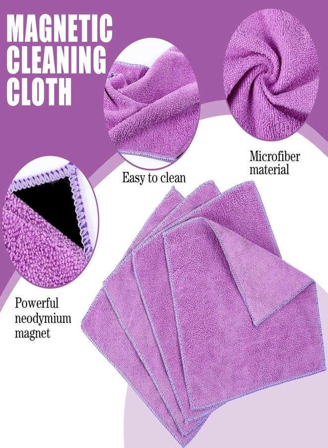 زوبيل مجموعة من 8 قطع من قماش تنظيف السبورة البيضاء من زوبيل، مصنوعة من الألياف الدقيقة، قابلة للغسل، قابلة للمسح الجاف، مناسبة للمنزل والمكتب، 10 × 9.25 بوصة (أرجواني) - Image 5