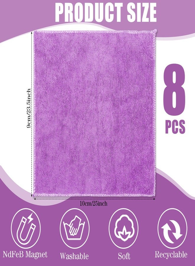 زوبيل مجموعة من 8 قطع من قماش تنظيف السبورة البيضاء من زوبيل، مصنوعة من الألياف الدقيقة، قابلة للغسل، قابلة للمسح الجاف، مناسبة للمنزل والمكتب، 10 × 9.25 بوصة (أرجواني) - Image 4